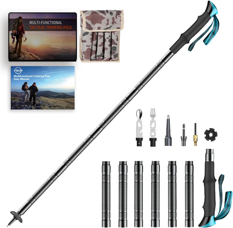yolid Tactical Walking Stick,Prime 15-in-1 Hiking Pole, Adjustable Multipurpose Tactical Hiking Stick for Men Women Outdoor Adventure - Image 1